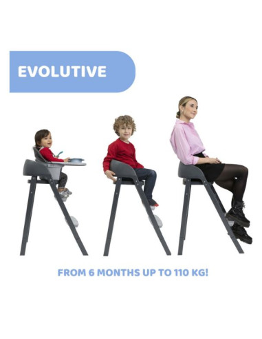 Chaise haute Crescendo Up -  Etna Black