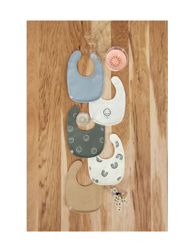 Bavoir imperméable coton bio 5pcs -...