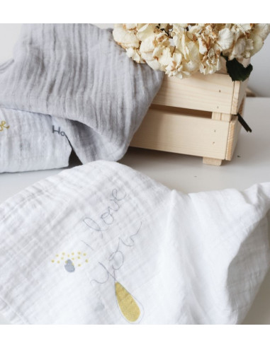 Lot de 3 tetras en mousseline 70x70 -...