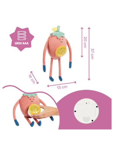 Veilleuse peluche Barnabé Fraise