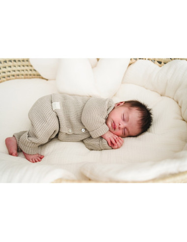 Pantalon bébé Canalé - Ivory T3