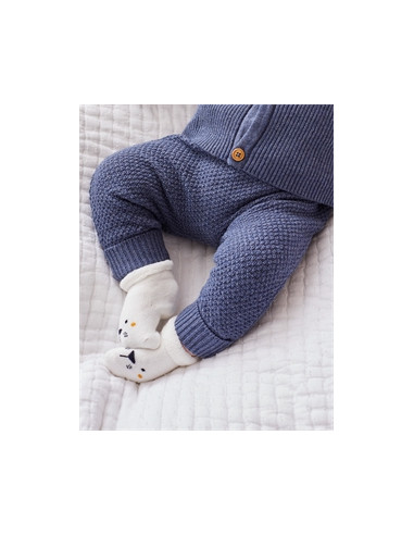 Pantalon en tricot bio 1M - Navy