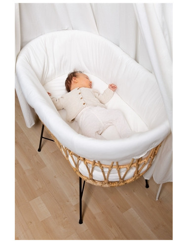 Berceau en rotin 90x51x70cm - base métal