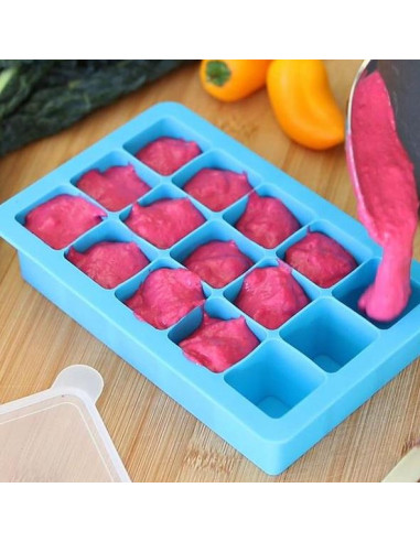 Bac congélation à compartiments bleu