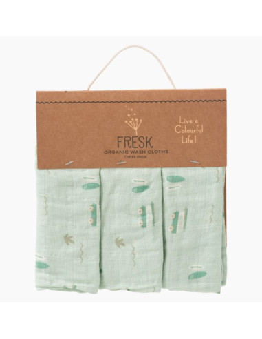 Gants de toilette coton bio - Surf Boy