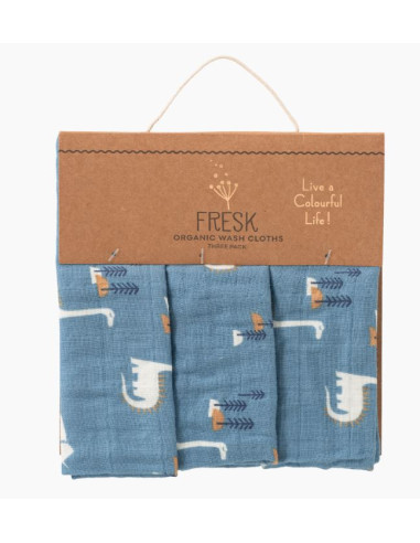 Gants de toilette coton bio - Dino