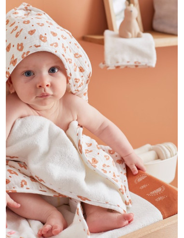 Cape de bain + gant B&K - Léopard