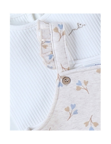 Salopette + T-shirt Blue Flowers - 9M