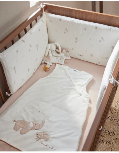 Tour de lit Bali en veloudoux -...