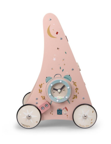 Chariot de marche en bois et...