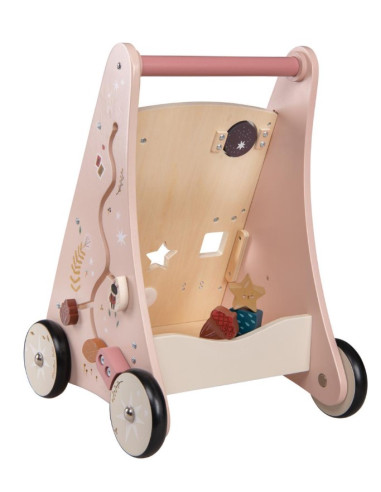 Chariot de marche en bois et...