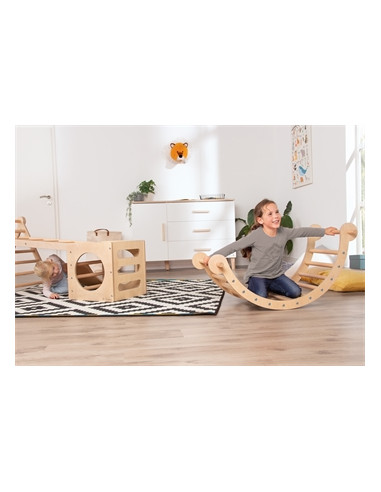 Arc d'escalade et balançoire 