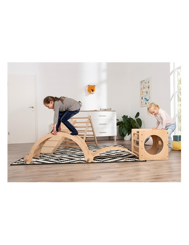 Arc d'escalade et balançoire 