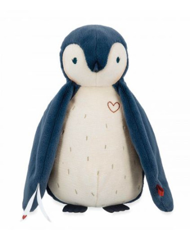 Peluche à bruits blancs manchot - Bleu