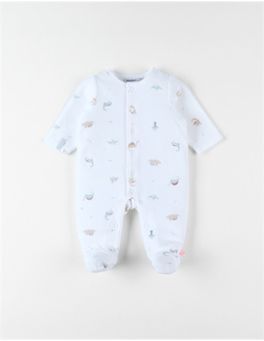 Pyjama en velours AOP - Dino - 0M