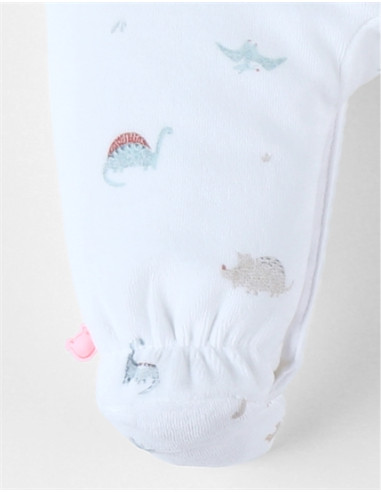 Pyjama en velours AOP - Dino - 0M