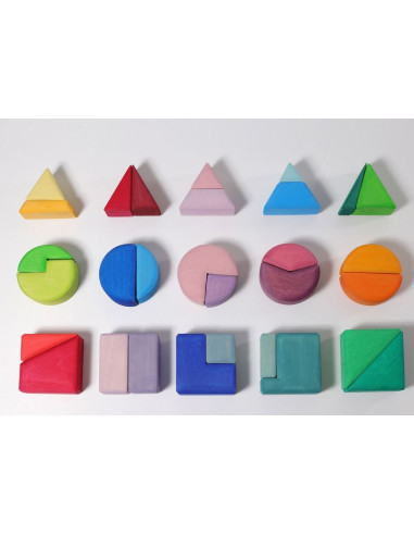 Blocs 30 pcs multicolores - Triangle...