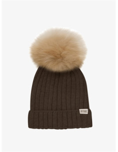 Bonnet laine mérinos pompon...