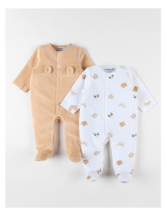 Lot de 2 Pyjamas velours -...
