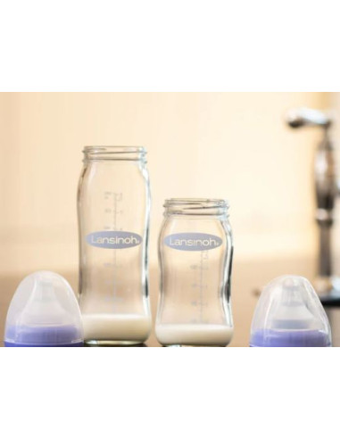 Biberon Lansinoh verre Natural Wave -...