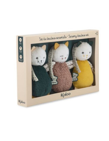 Set de 3 doudous sensoriels pour bébé 