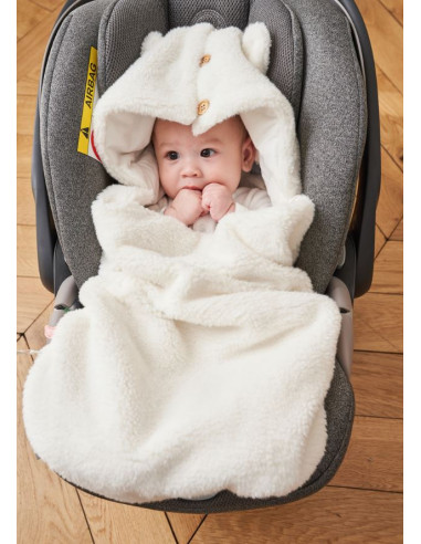 Nid d'ange jersey + sherpa - Ecru