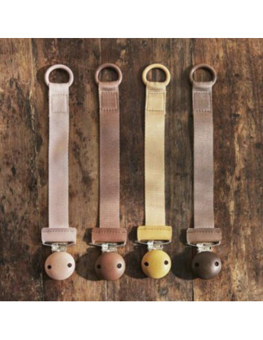 Attache-sucette bois Elodie - Faded rose