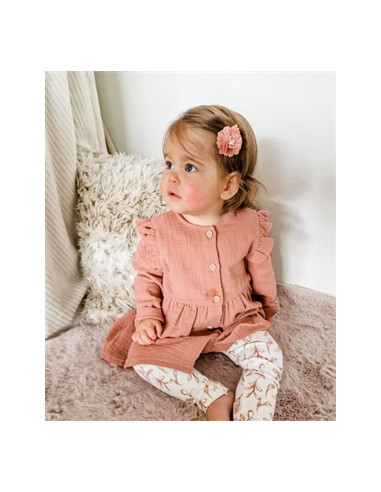 Robe en lin Ruffle button - Dark...