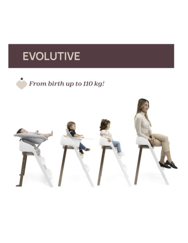 Chaise haute Crescendo Up -  Pearl...