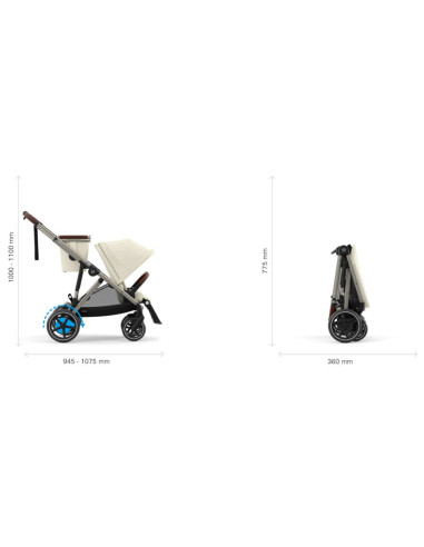 Poussette Cybex e-Gazelle S Taupe -...