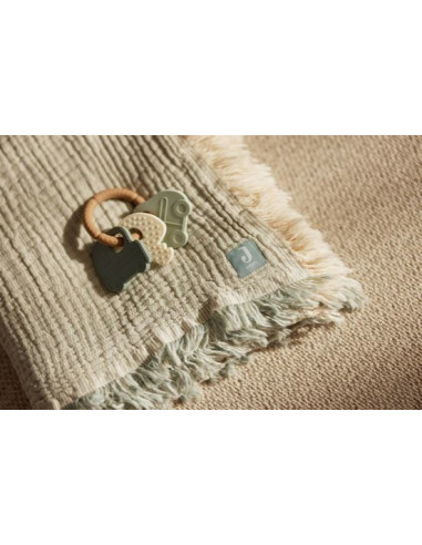 Couverture Mousseline frange 75x100cm...