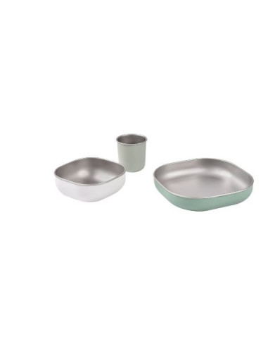 Coffret repas Inox - Vert Sauge