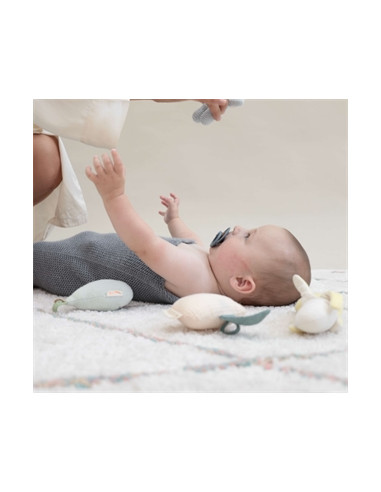 Cocon d'emmaillotage Mérinos - Bleu/Gris