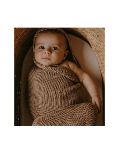 Cocon d'emmaillotage Mérinos - Noisette