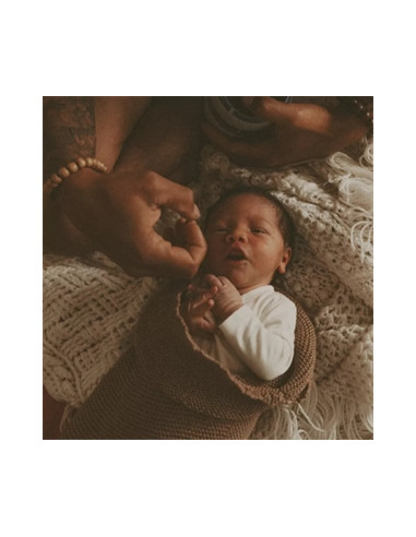 Cocon d'emmaillotage Mérinos - Noisette