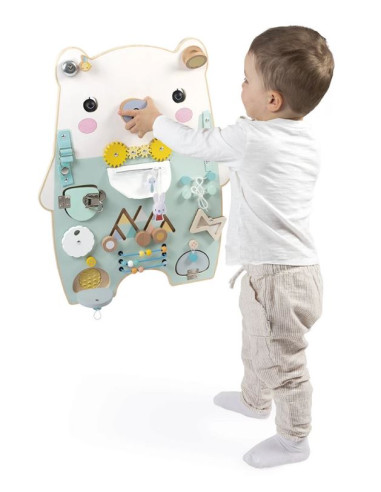 Tableau Busy-Board en bois - Ourson