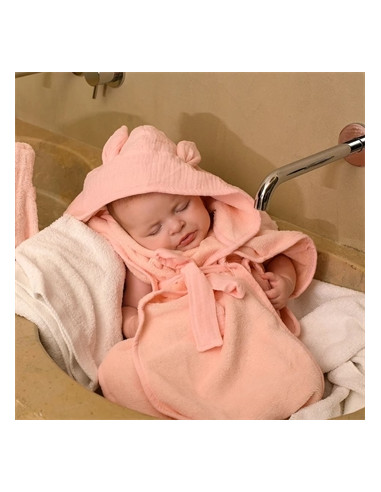 Peignoir de bain 0-2ans - Rose Blush