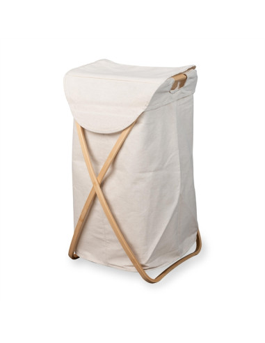Panier à linge pliant en lin -...