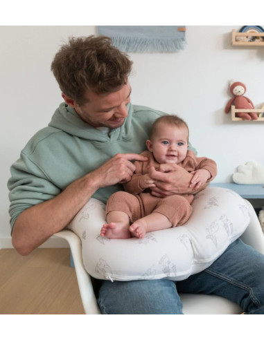 Coussin Doomoo Softy - Bear Family Grey