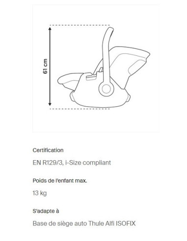 Siège auto Thule gr.0 Maple - Light Gray