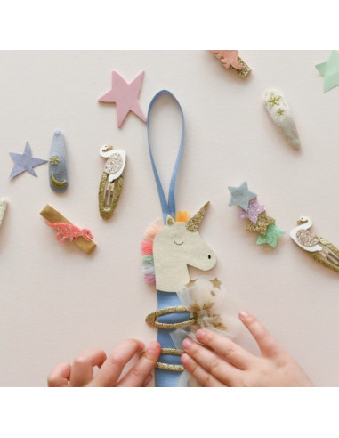 Cintre à pinces à cheveux - Licorne
