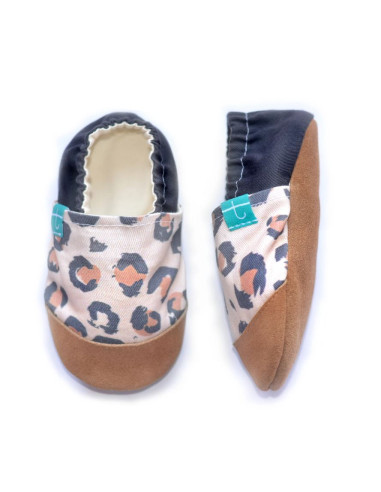 Chausson Titot coton 3-9mois + cuir -...