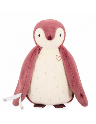 Peluche à bruits blancs manchot - Rose