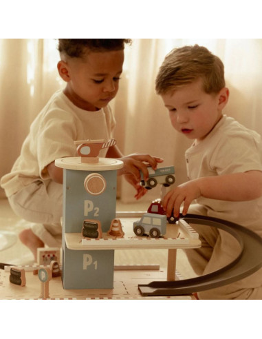 Garage en bois - Bleu