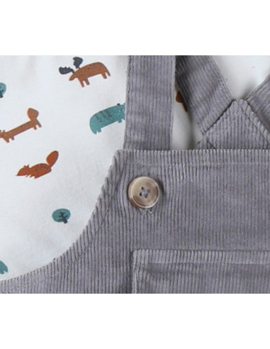 Set salopette + t-shirt Animals - 9M 