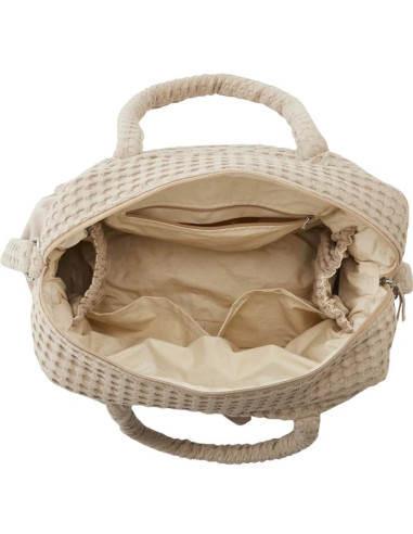 Sac à langer coton gaufré - Latte