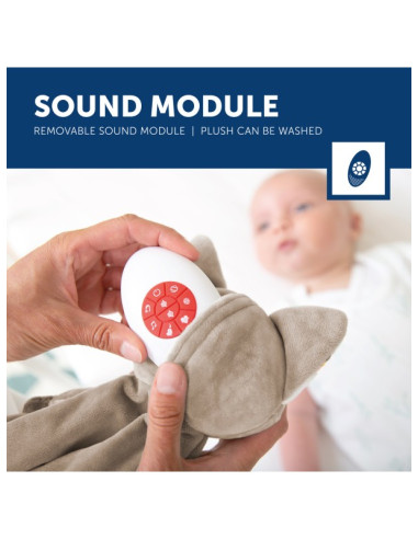 Doudou Baby Zazu bruit blanc - Racoon