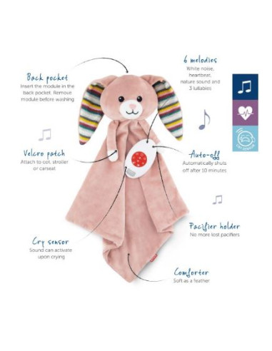 Doudou Baby Zazu bruit blanc - Rabbit...