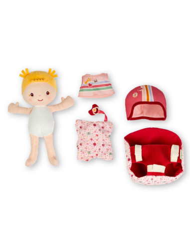 Poupée Lena et son siège vélo