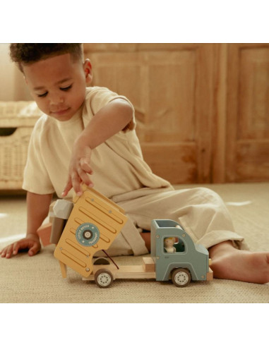 Camion-benne en bois - Multicolore